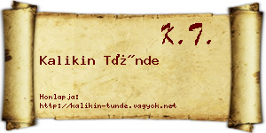 Kalikin Tünde névjegykártya